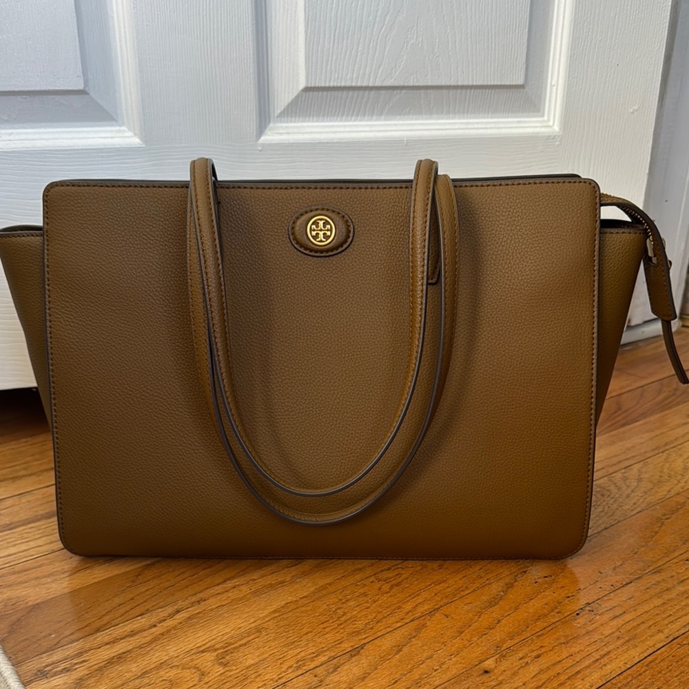 Tory Burch Brown Leather Robinson Tote Bag